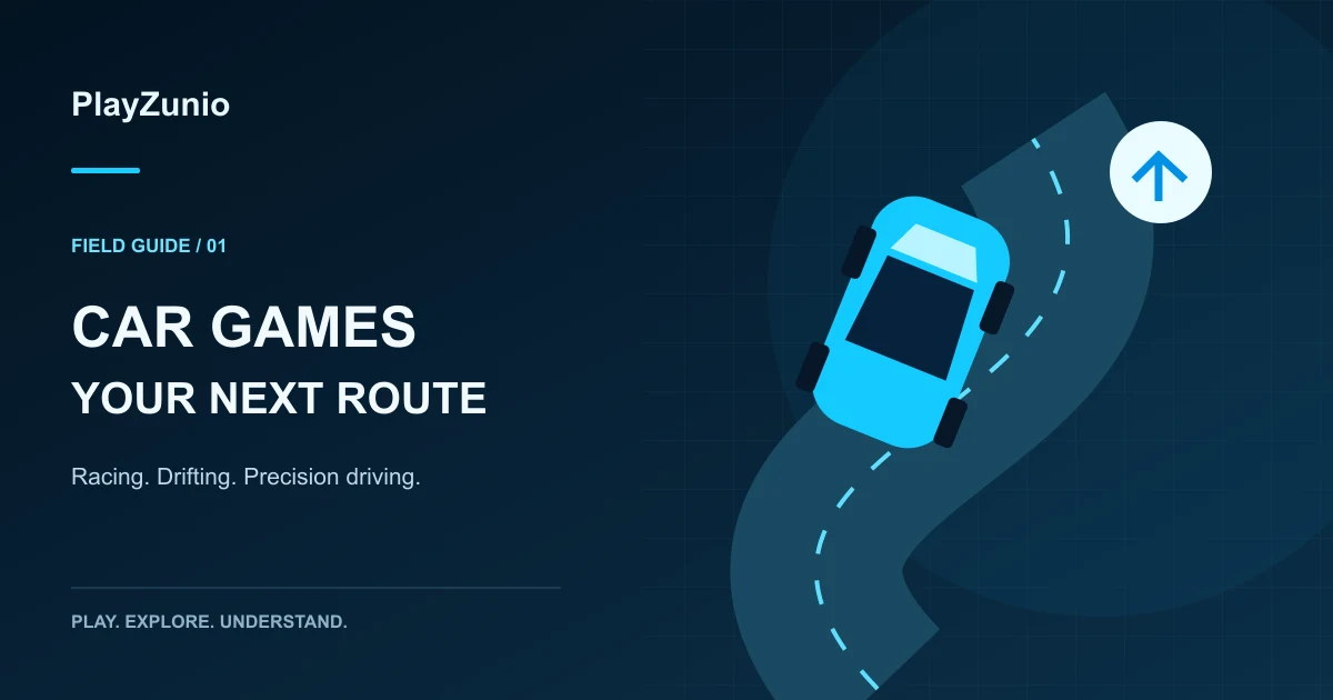 Original editorial illustration of a cyan car following three routes for racing, drifting and precision driving.